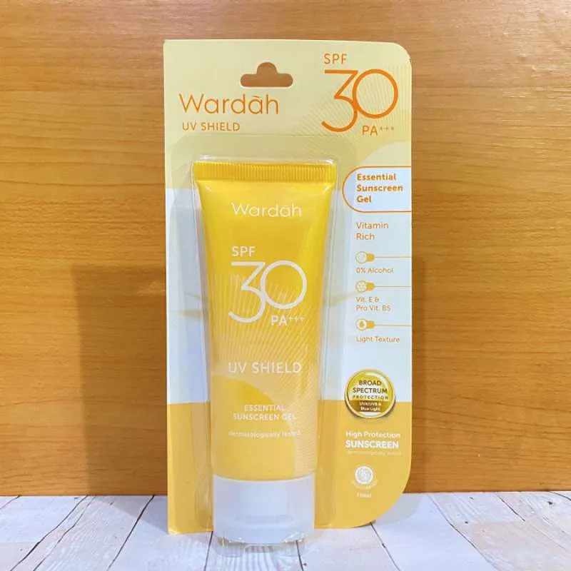 wardah uv shield essential sunscreen gel spf 30